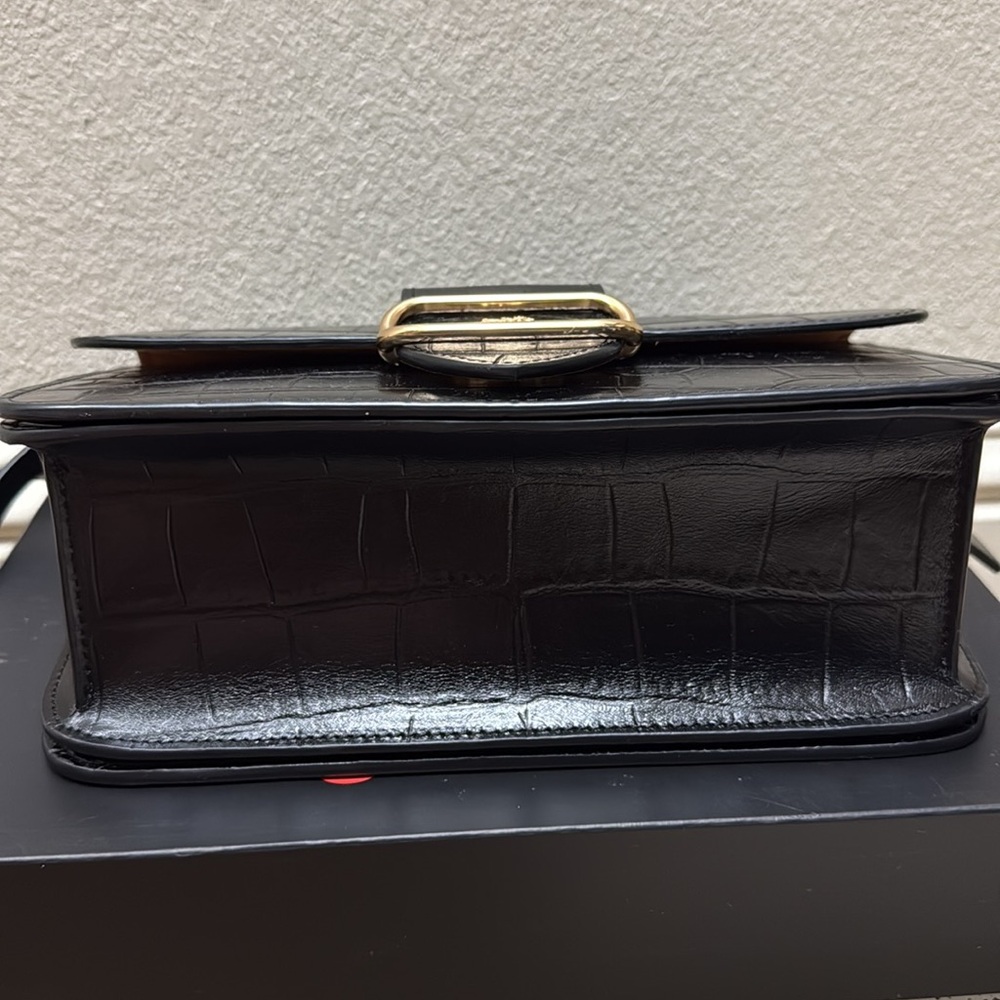 Coach Black Croc-Embossed Shoulder Bag - Picture 4 of 9